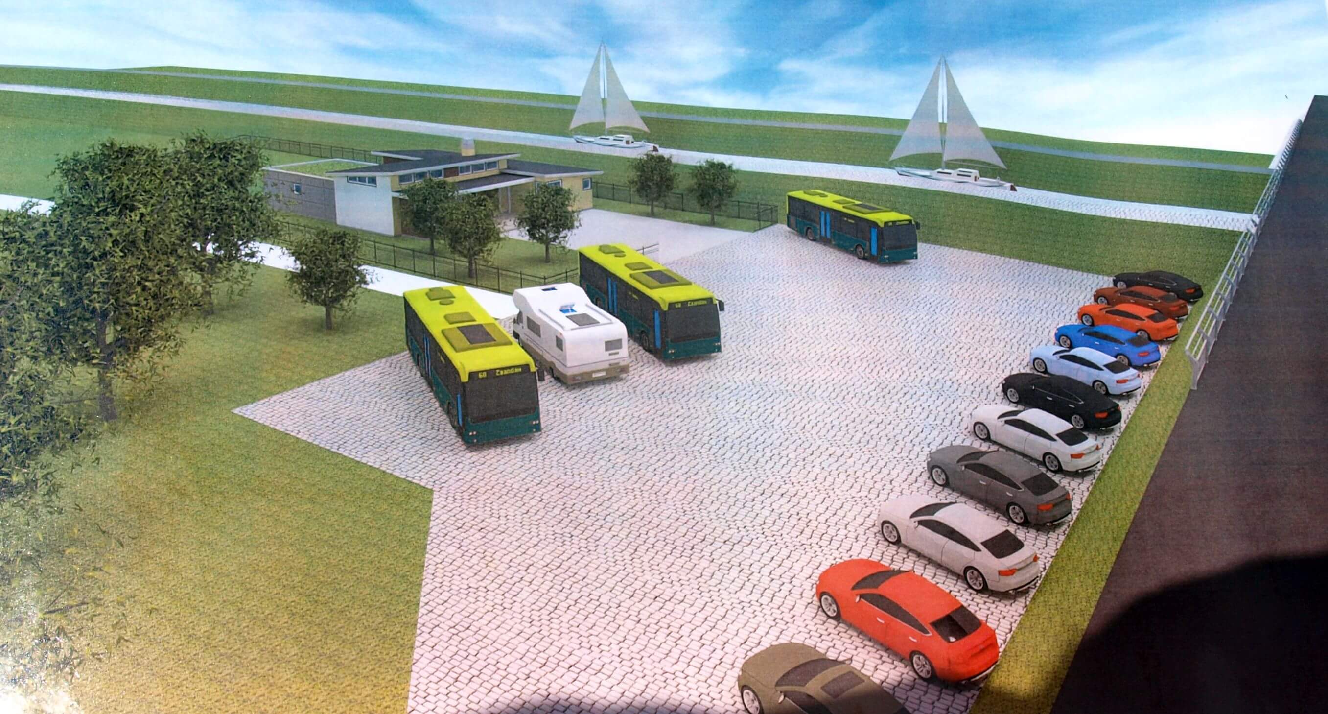 Przyszły parking pod Jeleniami Przyszły parking pod pochylnią Jelenie na kanale Elbląskim