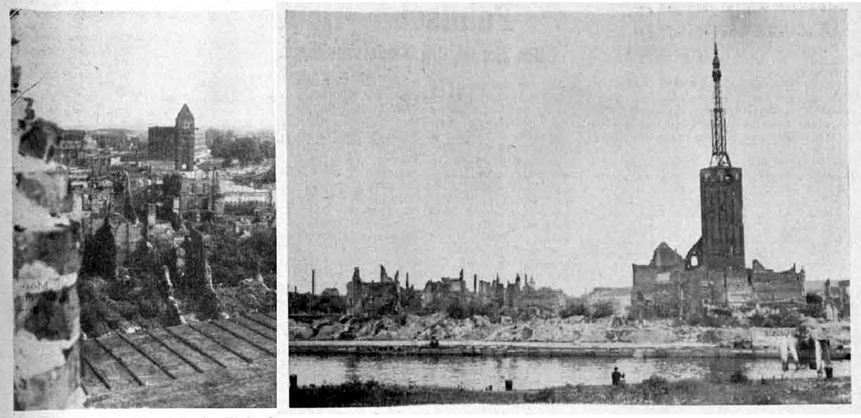 Elbląska Starówka w 1957 r. Zniszczenia wojenne. Elbląska Starówka w 1957 r.